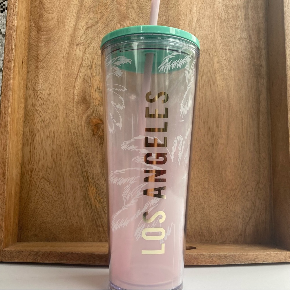 Starbucks City Collection Los Angeles LA Venti Cold Cup Tumbler Pink NWT